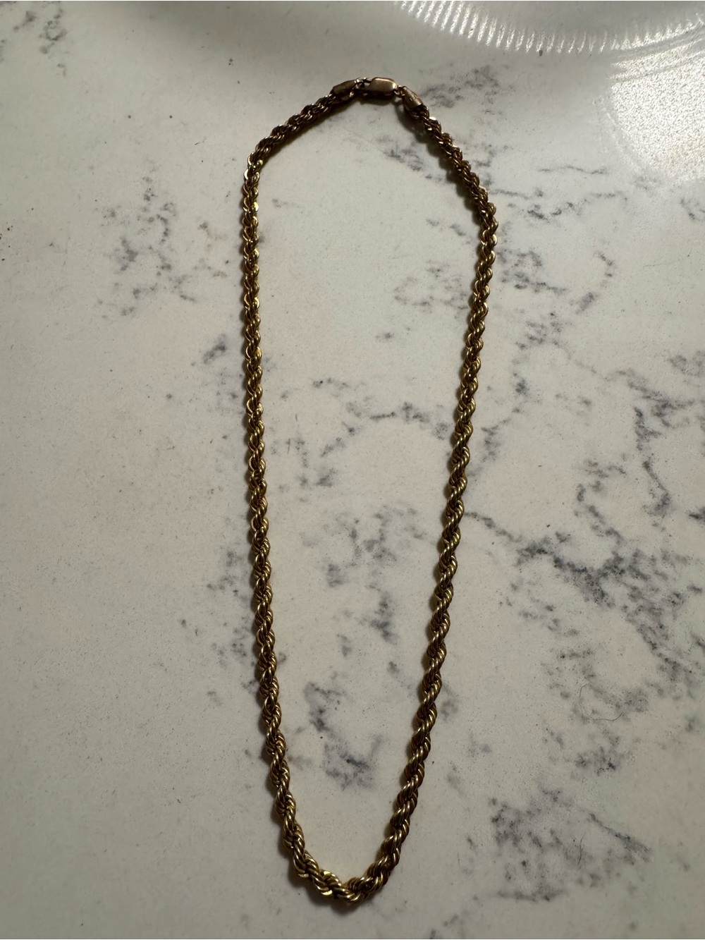 Bellezza Italy bronze rope chain necklace gold plated